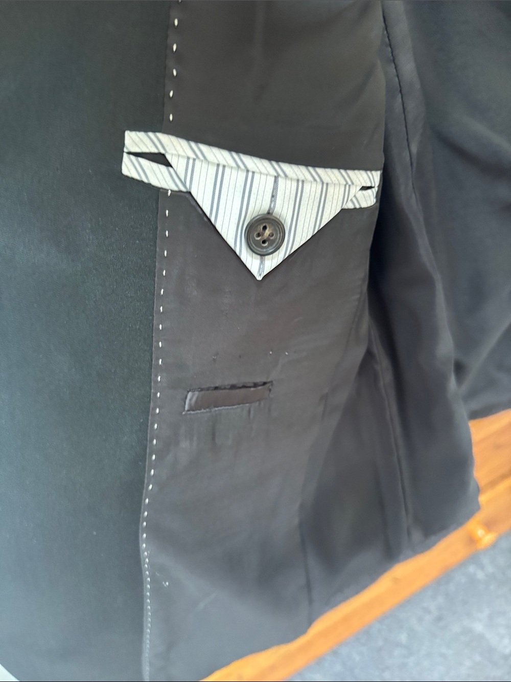 J. Crew Dark Gray 100 percent wool Blazer with Black Satin Lapel - Picture 4 of 6